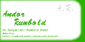 andor rumbold business card